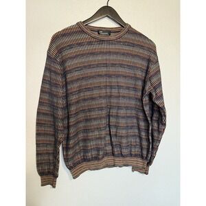 Vintage Tosani Canada Knit Sweater Mens Size Medium Pullover Colorful Cotton